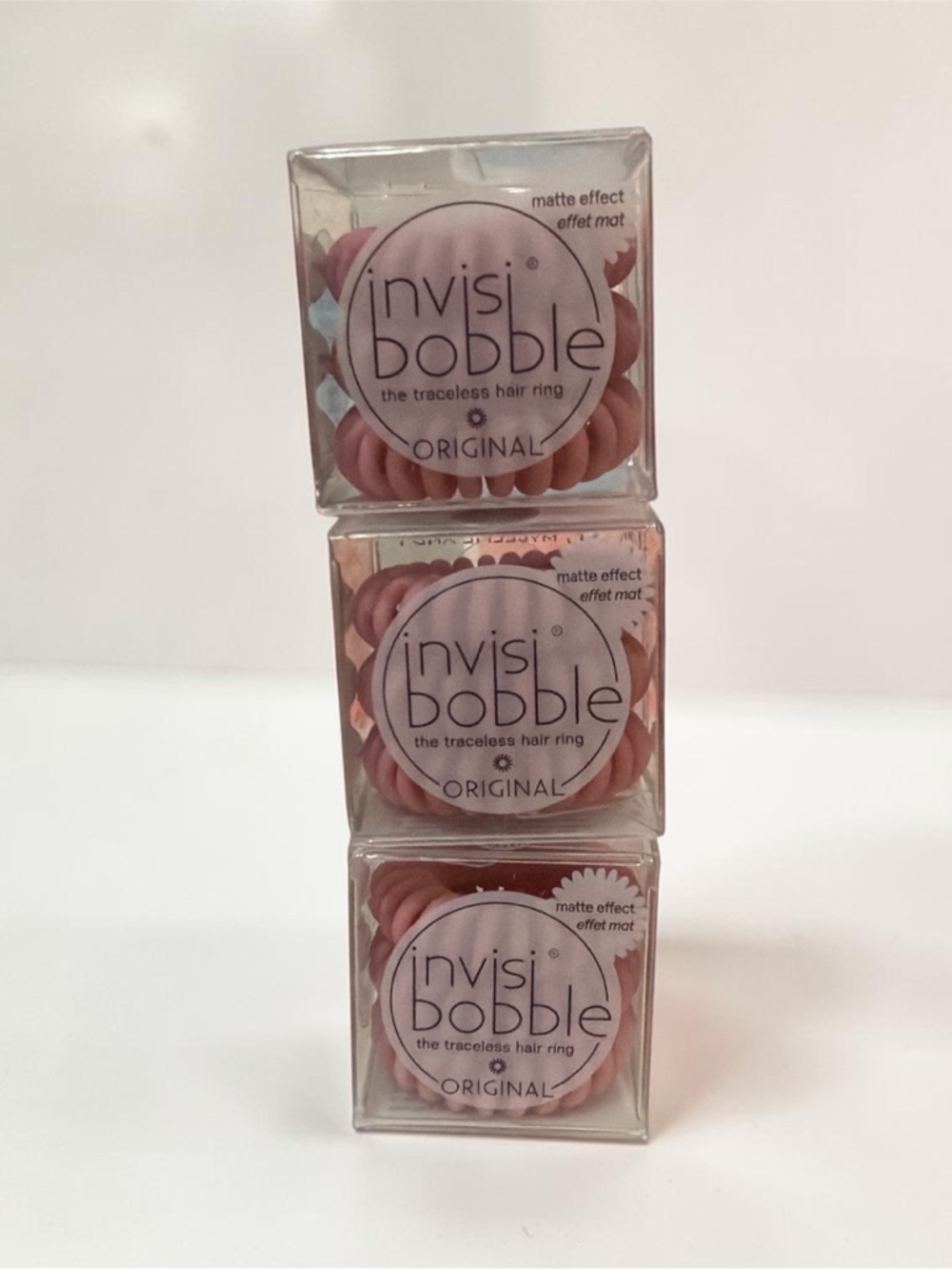 invisibobble Original Matte Effect Hair Rings - Blush Pink